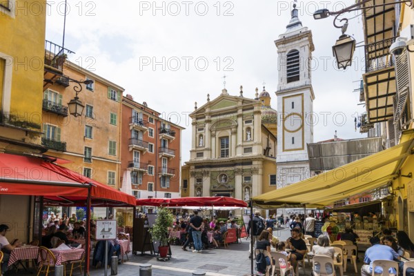 Square in the old town centre, Nice, Alpes Maritimes, Provence Alpes Cote d'Azur, French Riviera,
