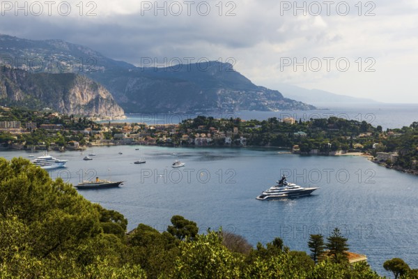 Panorama, View from Mont Boron, Saint-Jean-Cap-Ferrat, Cap Ferrat, Alpes Maritimes, Provence Alpes