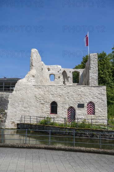Castle ruins, Lippe spring, Bad Lippspringe, climatic health resort, North Rhine-Westphalia,