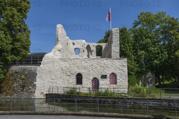 Castle ruins, Lippe spring, Bad Lippspringe, climatic health resort, North Rhine-Westphalia,