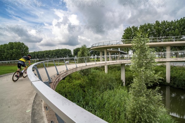 Ramp on the Liniebrug, bicycle and pedestrian bridge over the Amsterdam-Rhine Canal near the
