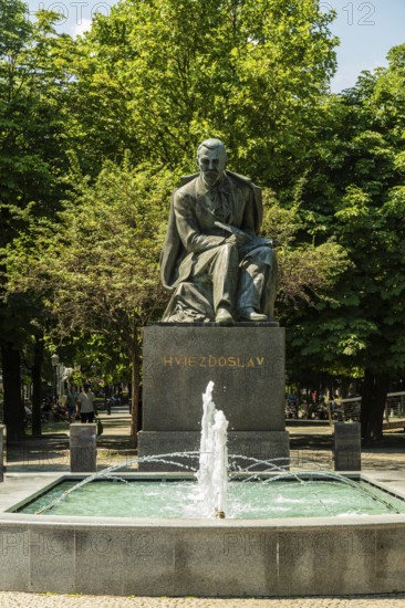 Monument to the Slovakian poet Pavol Országh Hviezdoslav on Hviezdoslav Square, promenade with