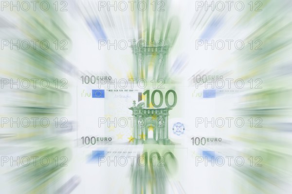 100 euro banknotes, 100 Euro, zoom effect