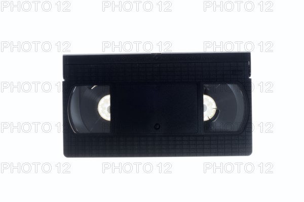 VHS cassette, video cassette on white background