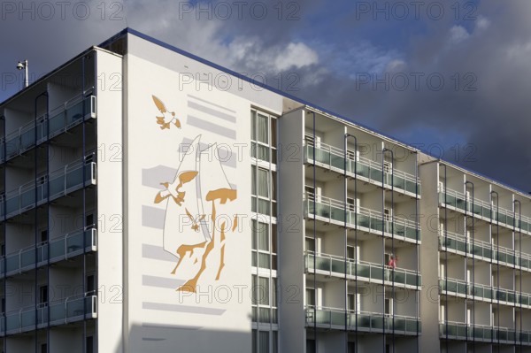Morada Strandhotel Baltic resort Kühlungsborn, facade with mural, Baltic resort Kühlungsborn,