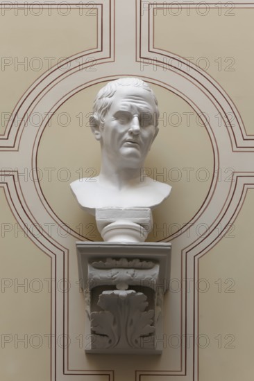 Cicero, ancient Roman orator and philosopher, bust in the stairwell, main building of the