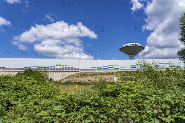 Green corridor with the river Dhünn, 40 km long river that flows into the Wupper near Leverkusen,