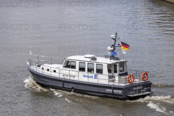 Harbour control boat, Hakon II, of the harbour master in the port of Duisburg-Ruhrort, Duisport,