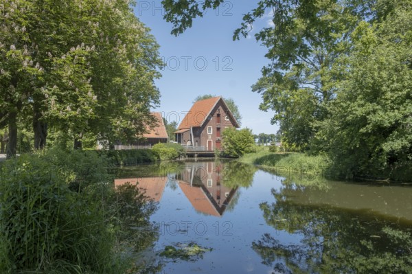Düstermühle on the river Dinkel, watermill, Legden, district of Wehr, Münsterland, North