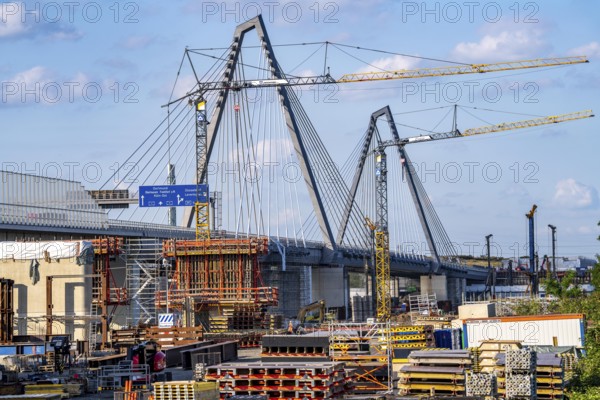 Construction site on the left bank of the Rhine for the new construction of the second motorway