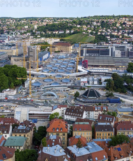 Stuttgart Central Station. The Stuttgart 21 construction site, where the new through station is