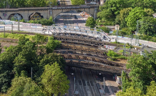 Railway bridges at Stuttgart North Station. More than 1000 Deutsche Bahn AG bridges need to be