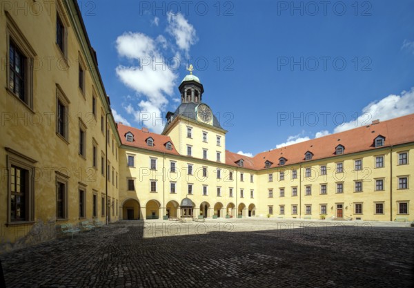 Inner courtyard, Museum Zeitzer Schloss Moritzburg, early baroque style, Zeitz, Saxony-Anhalt,