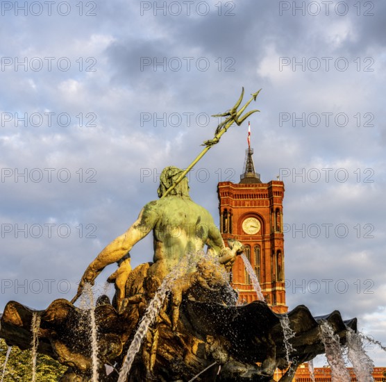 The Neptune Fountain and the Rotes Rathaus, Berlin, Germany