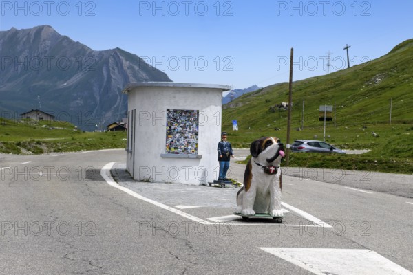 Disused former border hut for passport control at the border crossing between France and Italy, in