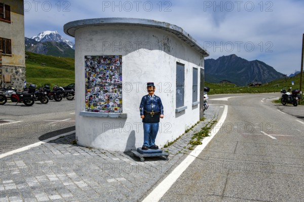 Disused former border house for passport control at the border crossing between France and Italy,