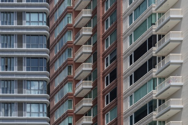Apartment block facade, Bangkok, Thailand