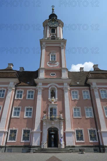 Main façade of the baroque pilgrimage church Birnau, built between 1746 and 1749, Birnau-Maurach 5,