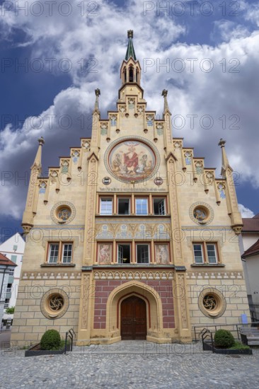 Historic Heilig Geist hospital, mentioned in the 13th century, neo-Gothic façade in 1856, Bad