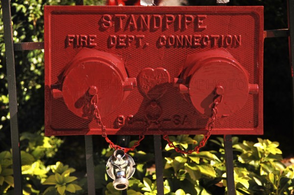 Extinguishing water connection for the New York Fire Department, New York City, USA