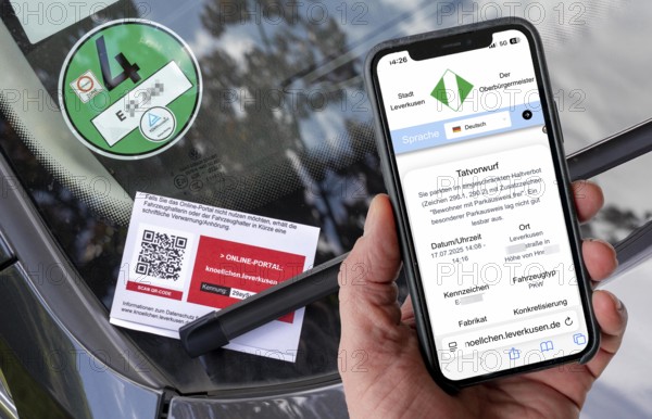 Parking ticket on a car, wrongly parked, resident parking, without parking ticket, parking
