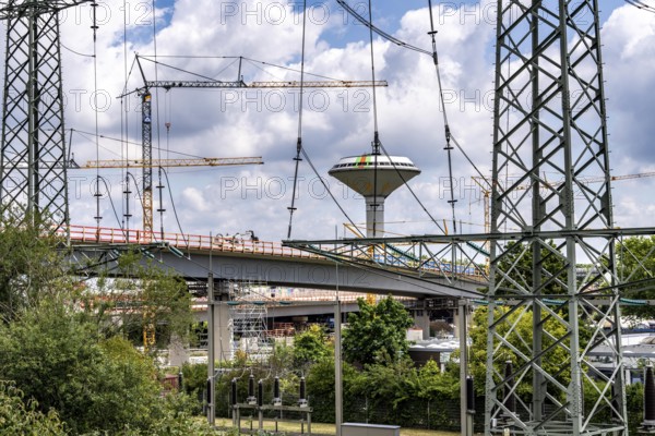 Motorway construction site at the Leverkusen-West junction, A1 and A59 motorways, new construction,