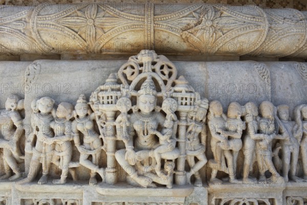 Marble carvings, Parshwanath Jain Temple, Ranakpur, Rajasthan, India