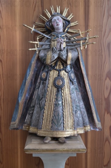Figure of the Seven Sorrows Madonna, St Briccius Church, Lindenstr. 2, Wurmlingen district of