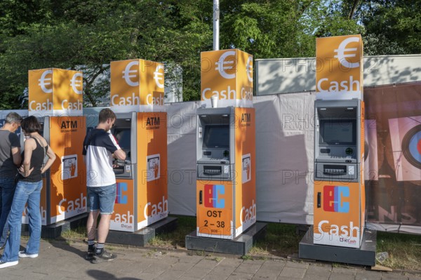 Specially installed ATM for the Erlangen Bergkirchweih, traditional twelve-day folk festival,