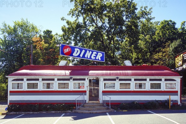 Original Diner Restaurant, decommissioned railway dining car, typical restaurant for North America,