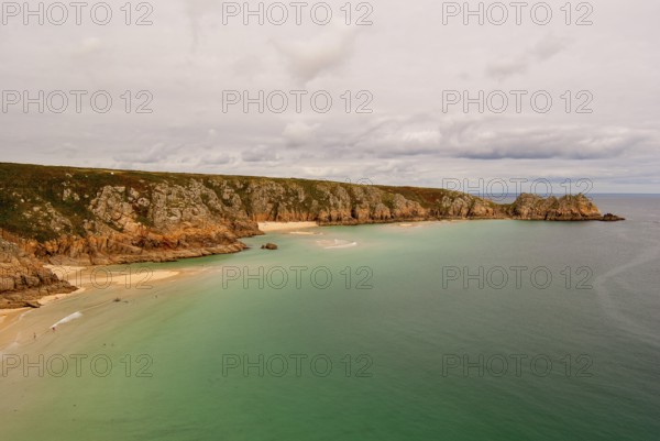 Minack Theatre, spectacular open-air theatre, view of the coast of southern England, Cornwall,