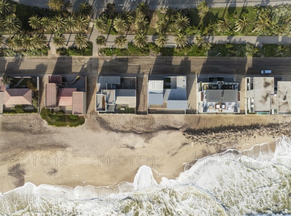 Upmarket seaside villas at the coastal town of Swakopmund between Namib Desert and Atlantic Ocean.