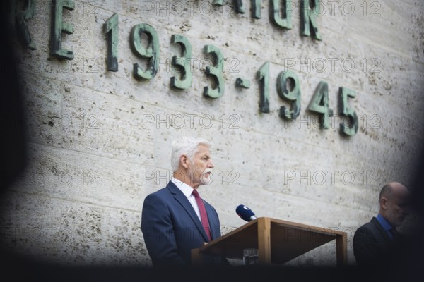 Petr Pavel (President of the Czech Republic) speaks during a visit to the Plötzensee Memorial in