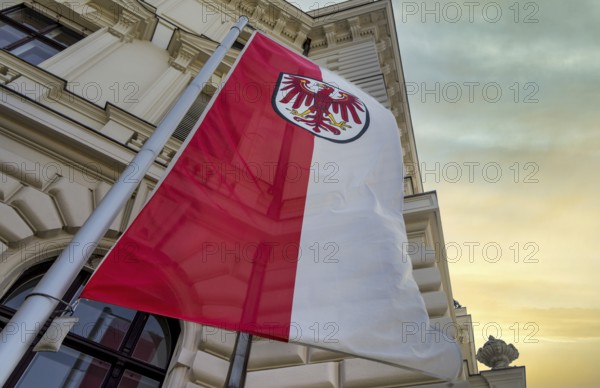 State flag of Brandenburg, Potsdam Administrative Court, Court building, Friedrich-Ebert-Straße,