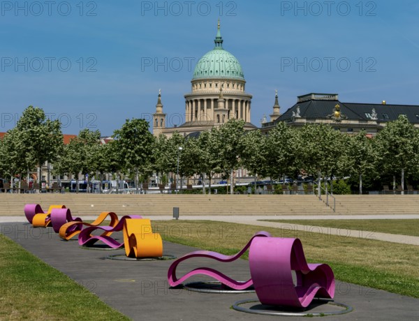 Lustgarten in Potsdam, view of the Nikolaikirche, Brandenburg, Germany