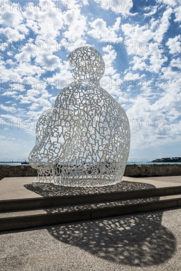Sculpture made of letters, Le Nomade, artist Jaume Plensa, Antibes, Provence Alpes Côte d'Azur,