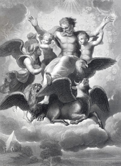 The vision of Ezekiel, one of the great scriptural prophets and the text attributed to him or the