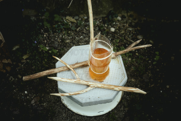 Arasadzikh. Altar to old god, a pagan ritual taking place on 14-01, every year. Under earth is the