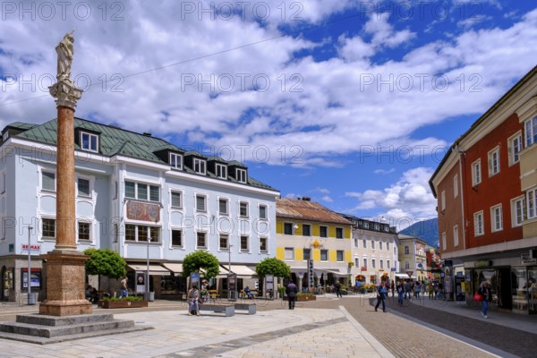 St John's Square with St Mary's Column, Lienz, East Tyrol, Austria
