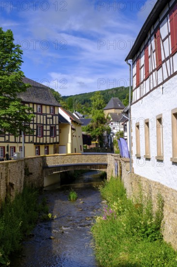 Erft in the old town centre, Bad Münstereifel, Eifel, Euskirchen district, North Rhine-Westphalia,