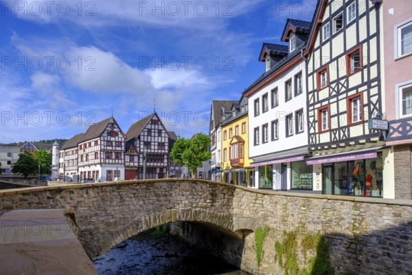 Erft in the old town centre, Bad Münstereifel, Eifel, Euskirchen district, North Rhine-Westphalia,