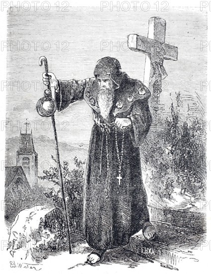 The stick and its use, Pilgrim's stick, Pilgrim's stick, Historical, digitally enhanced