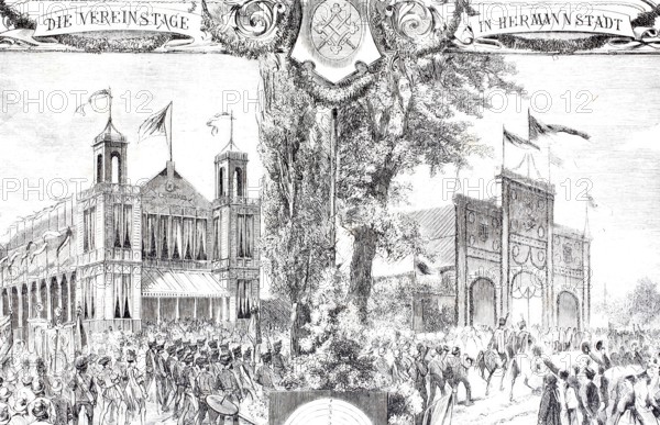 Club days in Sibiu around 1872, Transylvania, today Sibiu, Romania, Historical, digitally enhanced