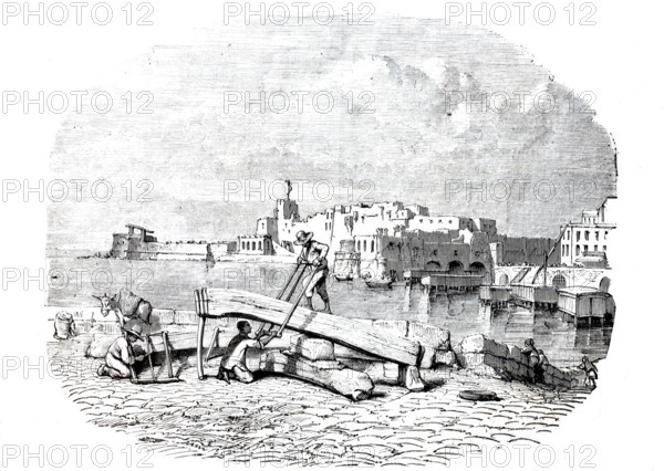 Castel Nuovo in 1880, often called Maschio Angioino, is a castle in Naples, Italy, digitally