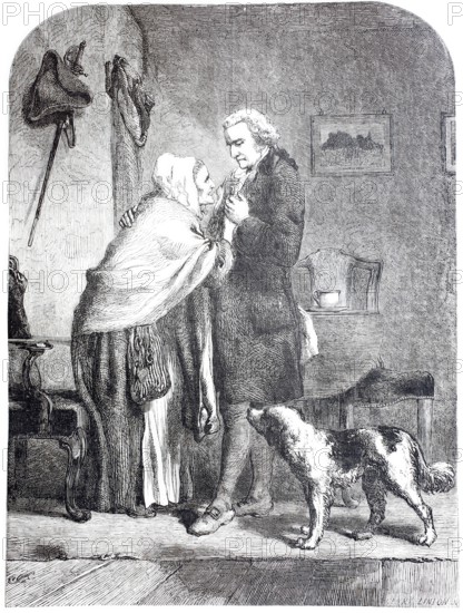 George Washington, the first President of the United States of America, says goodbye to his mother,