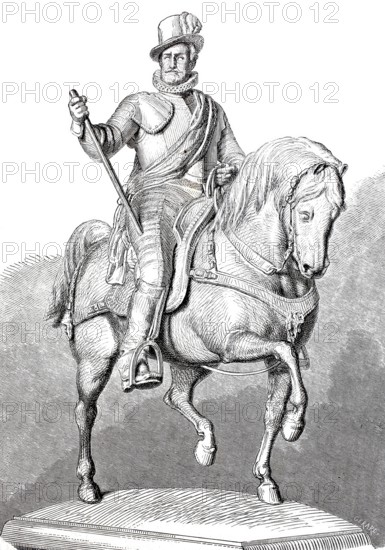 Equestrian statue of William the Schweiger, William I (born 24 April 1533 in Dillenburg, died 10