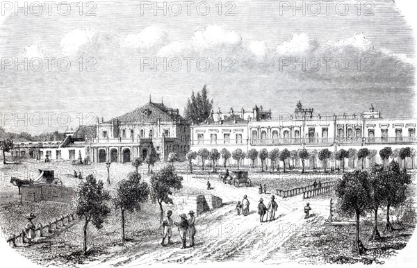 The Tacon Theatre, theatre in Havana in 1870, Cuba, digitally enhanced reproduction from a 19th