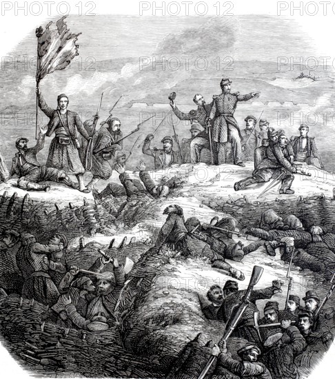 Storming of the fortifications on Malakov Hill by General Mac-Mahon and his Zouaves, 8 September