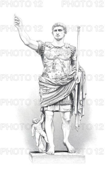 Augustus (born 23 September 63 BC as Gaius Octavius in Rome, died 19 August 14 AD in Nola near