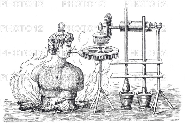 Heronsball, Ã„olsball, Aeolipile or Ã„olipile by Giovanni Branca, Historical, digitally enhanced